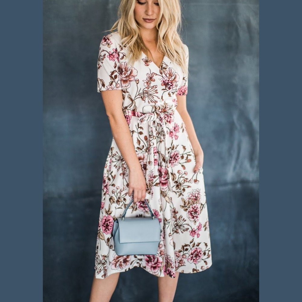 Floral White and Pink Dress | Jessakae
